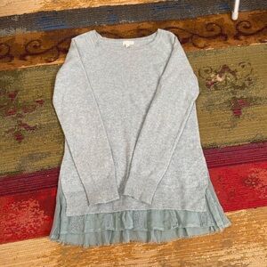 Cashmere Sweater with Ruffle Hem
